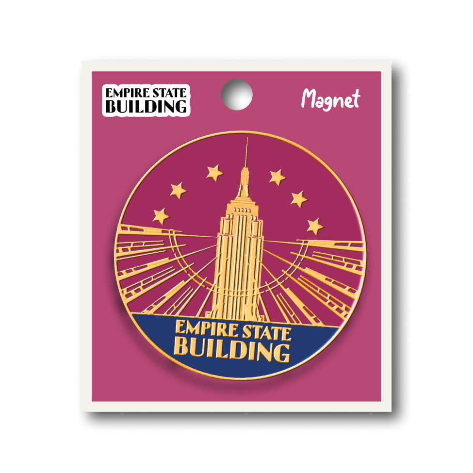 Empire State Building Maroon Enamel Magnet