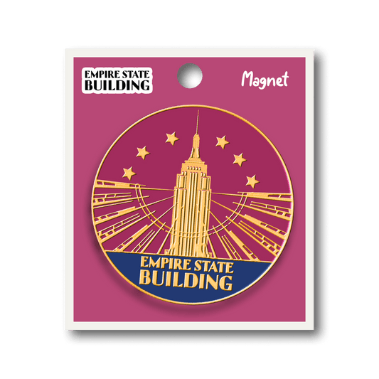 Empire State Building Maroon Enamel Magnet