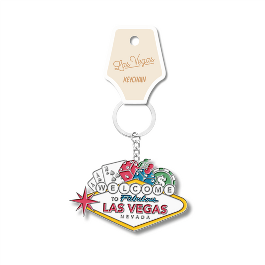 Las Vegas Sign Collage Enamel Keychain