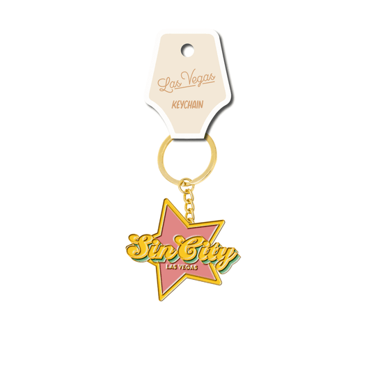 Las Vegas Sin City Enamel Keychain