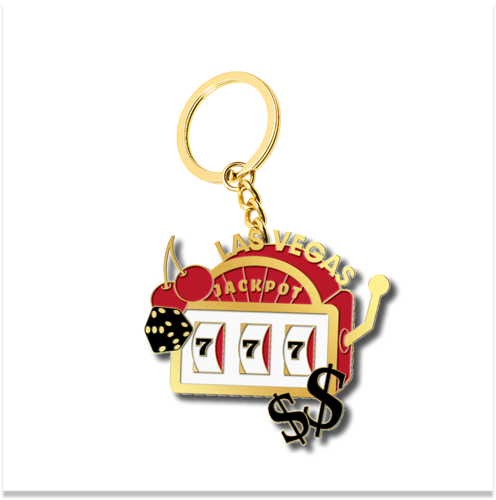 Las Vegas Retro Slots Enamel Keychain