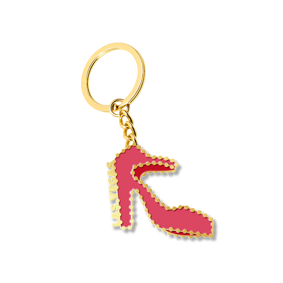 Las Vegas Red Shoe Enamel Keychain