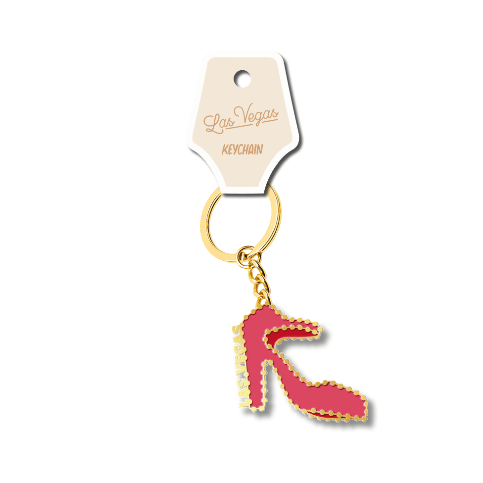 Las Vegas Red Shoe Enamel Keychain