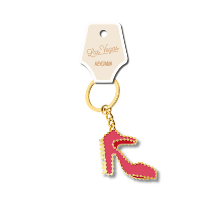 Las Vegas Red Shoe Enamel Keychain