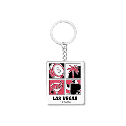 Las Vegas Pink Reto Icon Enamel Keychain