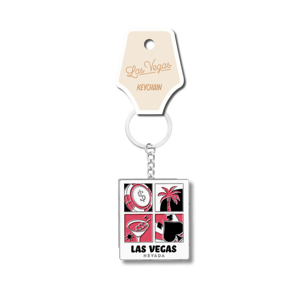 Las Vegas Pink Reto Icon Enamel Keychain