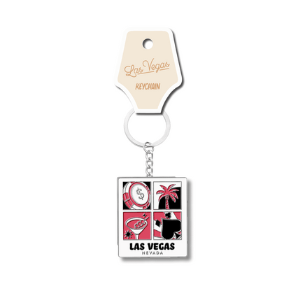 Las Vegas Pink Reto Icon Enamel Keychain