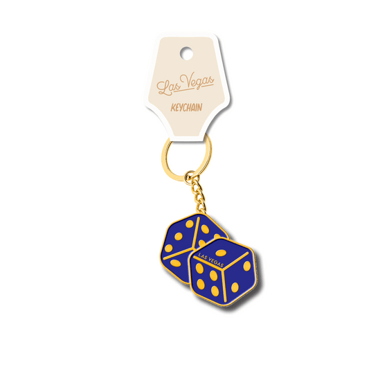 Las Vegas Blue Dice Enamel Keychain