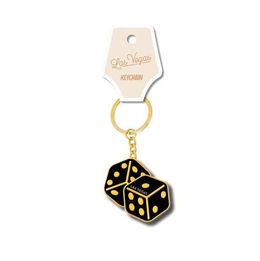 Las Vegas Black Dice Enamel Keychain