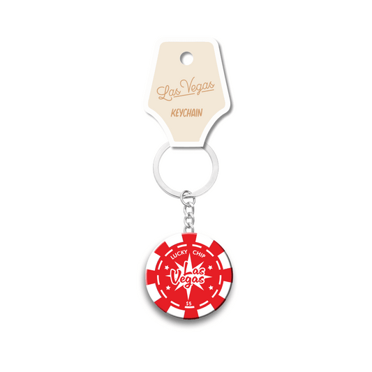 Las Vegas Red Casino Chip Keychain