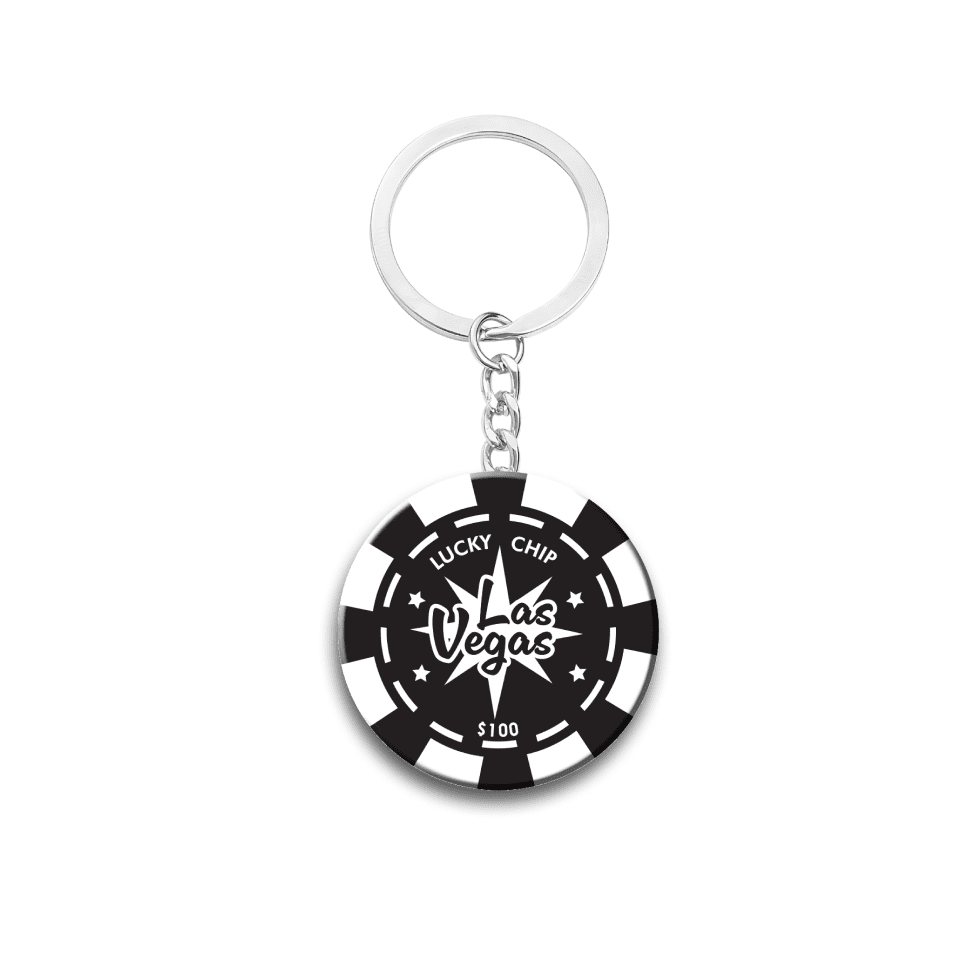 Las Vegas Black Casino Chip Keychain