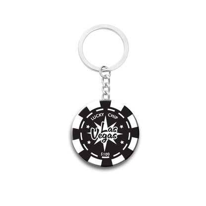 Las Vegas Black Casino Chip Keychain