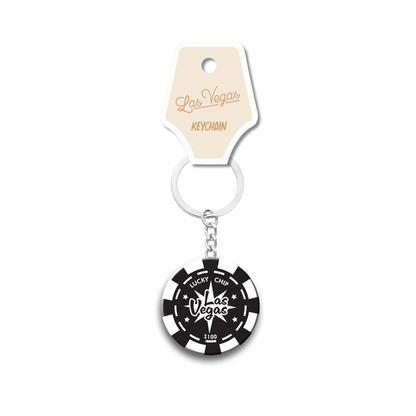 Las Vegas Black Casino Chip Keychain