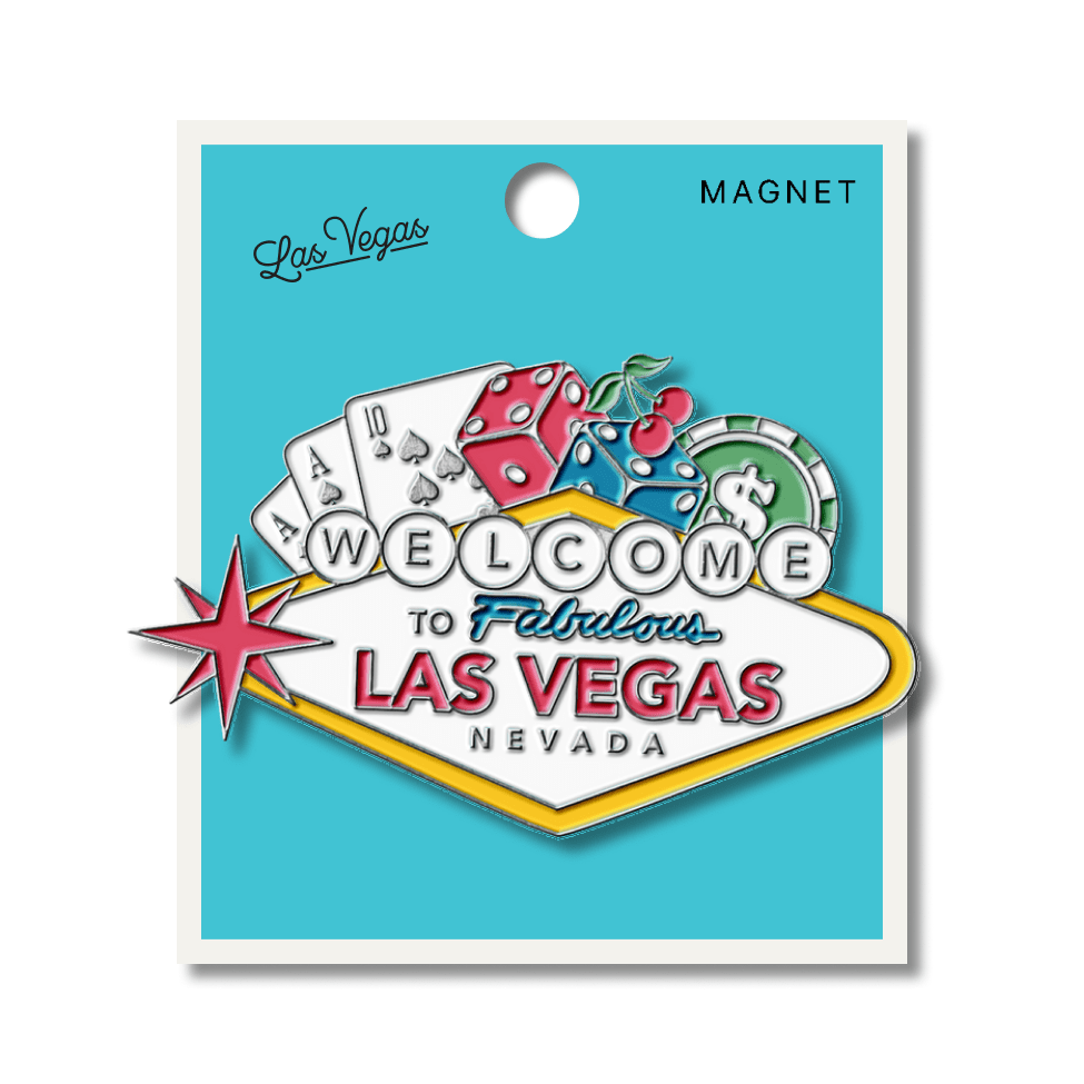 Las Vegas Sign Collage Enamel Magnet