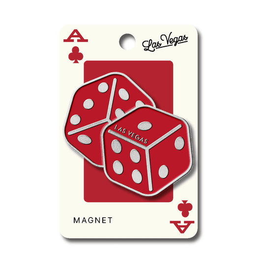 Las Vegas Red Dice Enamel Magnet