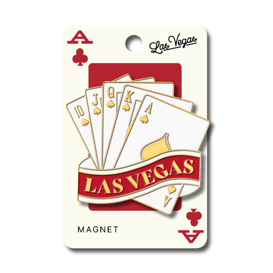 Las Vegas Poker Royal Flush Enamel Magnet