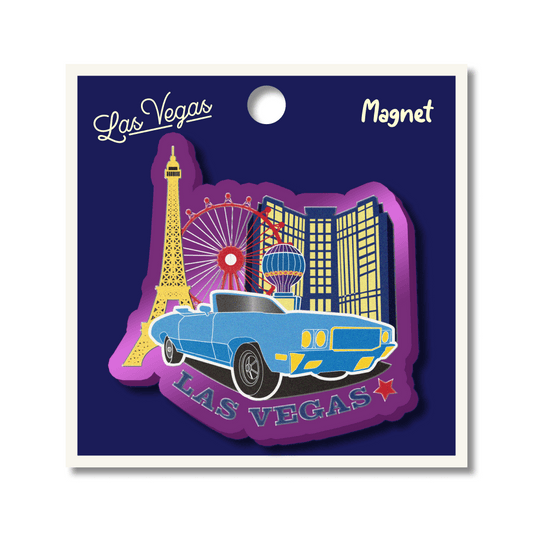 Las Vegas Purple Collage Foil Magnet