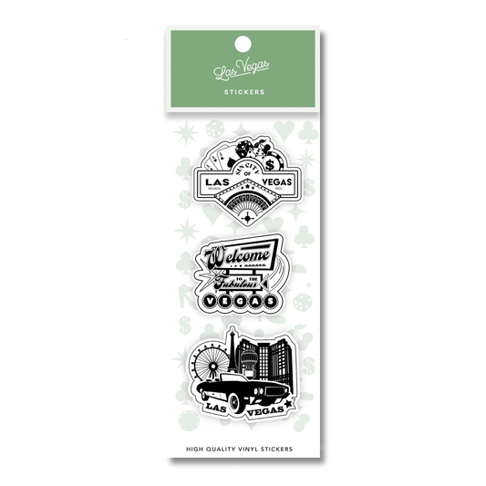 Las Vegas Black and White Sticker 3pk