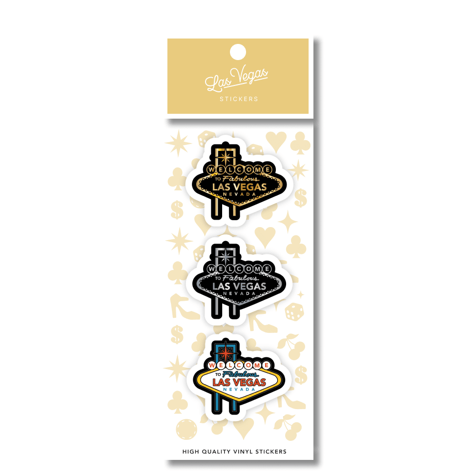 Las Vegas Sign Foil Sticker 3pk