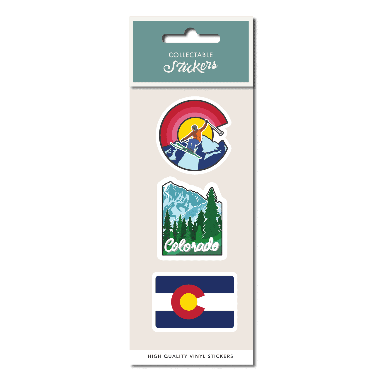 Colorado Ski Mountains Sticker 3pk