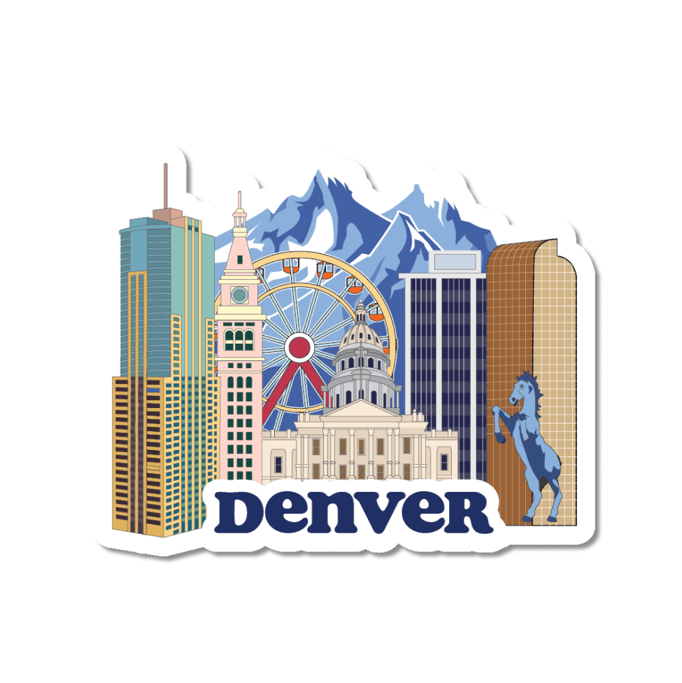 Denver Colorado Collage Sticker 1pk