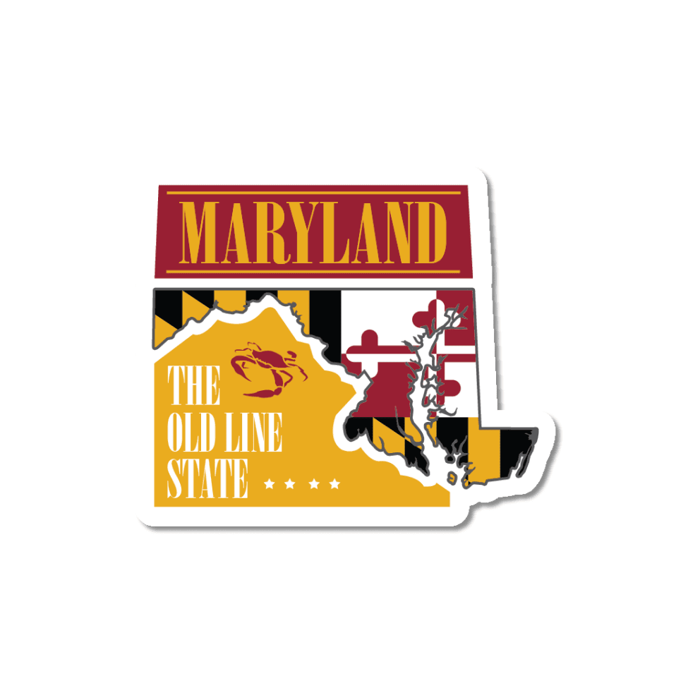 Maryland State Flag Sticker 1pk