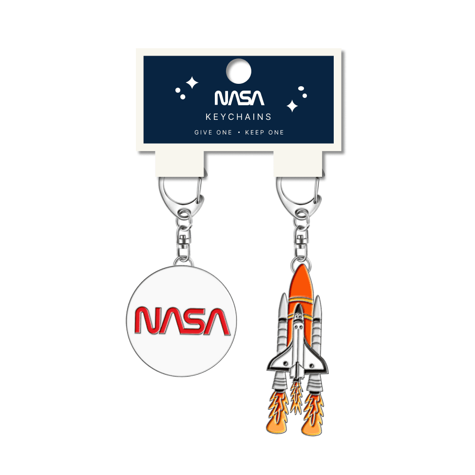 Nasa Rocket Enamel Keychain 2pk