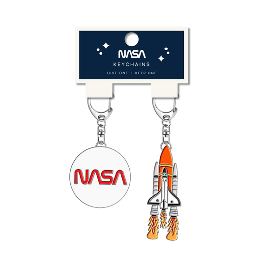 Nasa Rocket Enamel Keychain 2pk