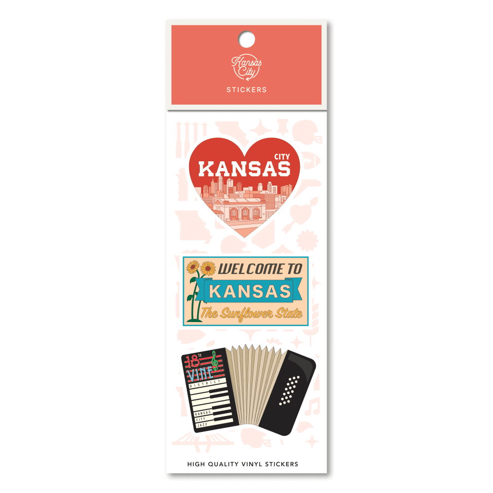 Kansas Heat Sign and Music Sticker 3pk