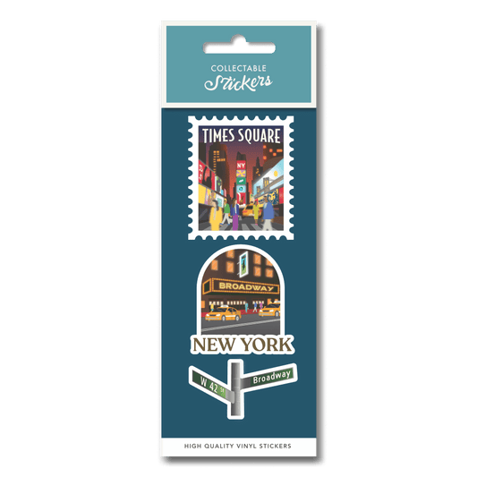 New York City Night Sticker 3pk