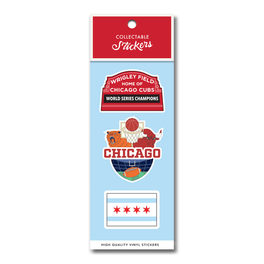 Chicago Sports Sticker 3pk