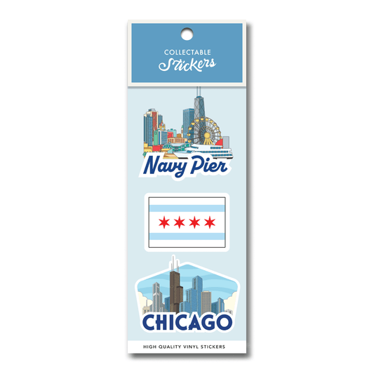 Chicago Skylines Sticker 3pk