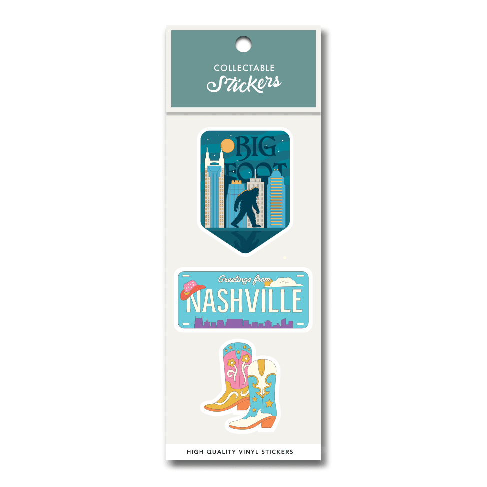 Nashville Big Foot Boots Sticker 3pk