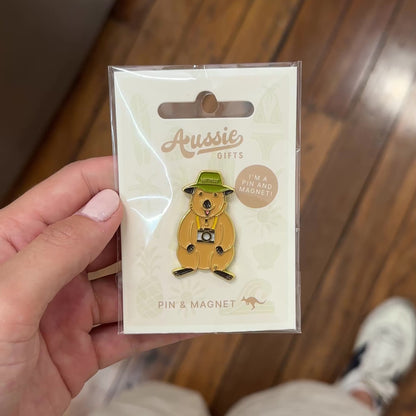 Quokka Tourist Pin & Magnet